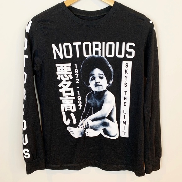 Brooklyn Mint Tops - Notorious BIG Long Sleeve Graphic T-Shirt